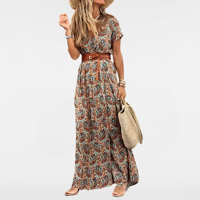 BRIANE | EFFORTLESS GRACE IN A PAISLEY MAXI DRESS