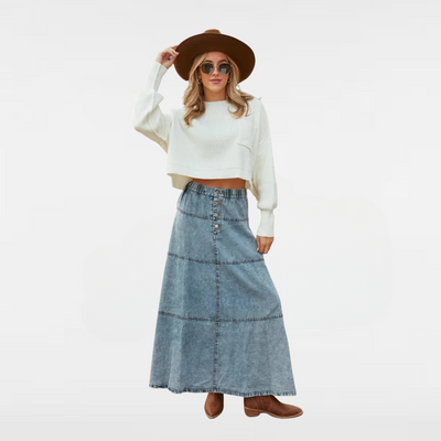 HAILEY | BOHEMINA LONG DENIM SKIRT