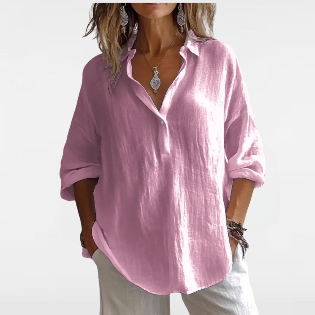 DIANE | LOOSE V-NECK BLOUSE