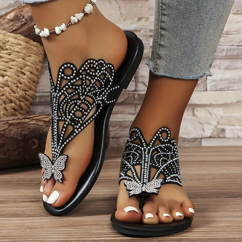 EVELYN | SEQUIENCED BUTTERFLY SANDALS