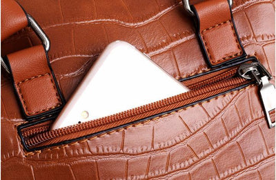 SOPHIA | VINTAGE CROCODILE PATTERN 4-9IECE BAG