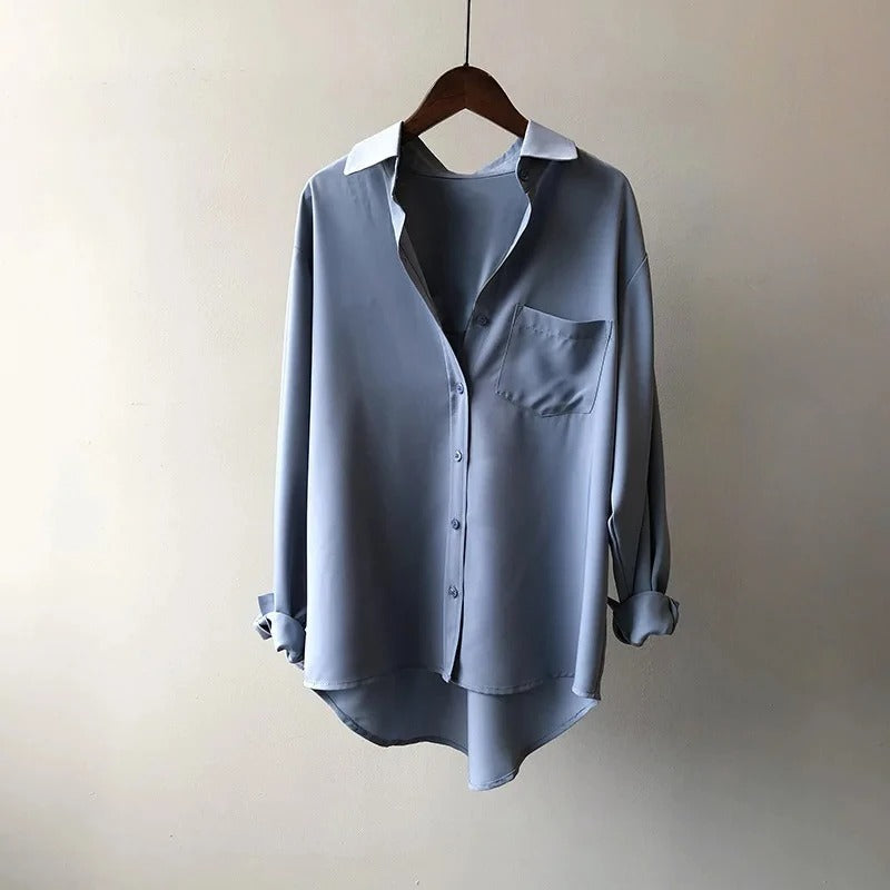 VIVIAN | CASUAL LONG SLEEVED LAPEL SHIRT