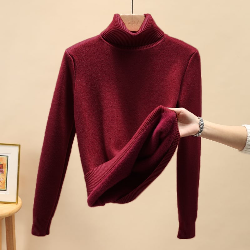 Cozy Women's Turtleneck Fleece Pullover Sweater