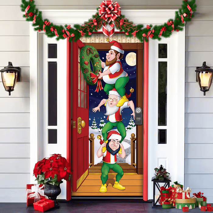 2025 Christmas and Halloween front door decoration