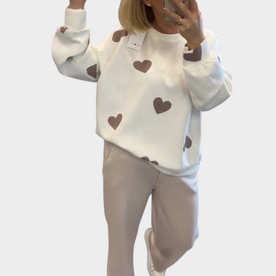Soren | Cotton Blend Sweater with Hearts