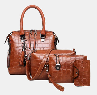 SOPHIA | VINTAGE CROCODILE PATTERN 4-9IECE BAG
