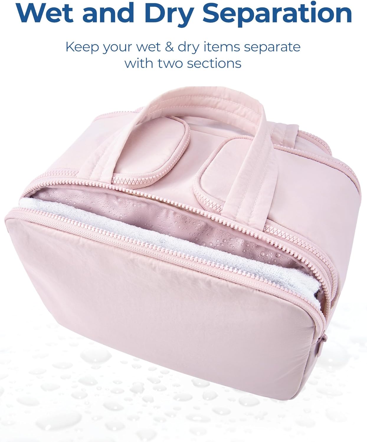 Extra wide travel cosmetic bag