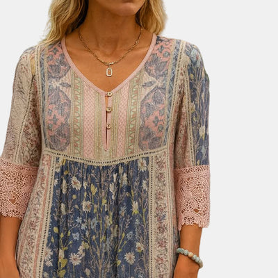 Mackenzie | Vintage Printed Lace Dress