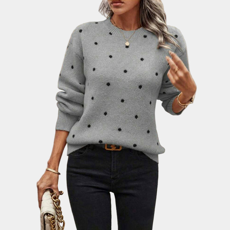Darielle | Sophisticated Polka Dot Knitted Sweater