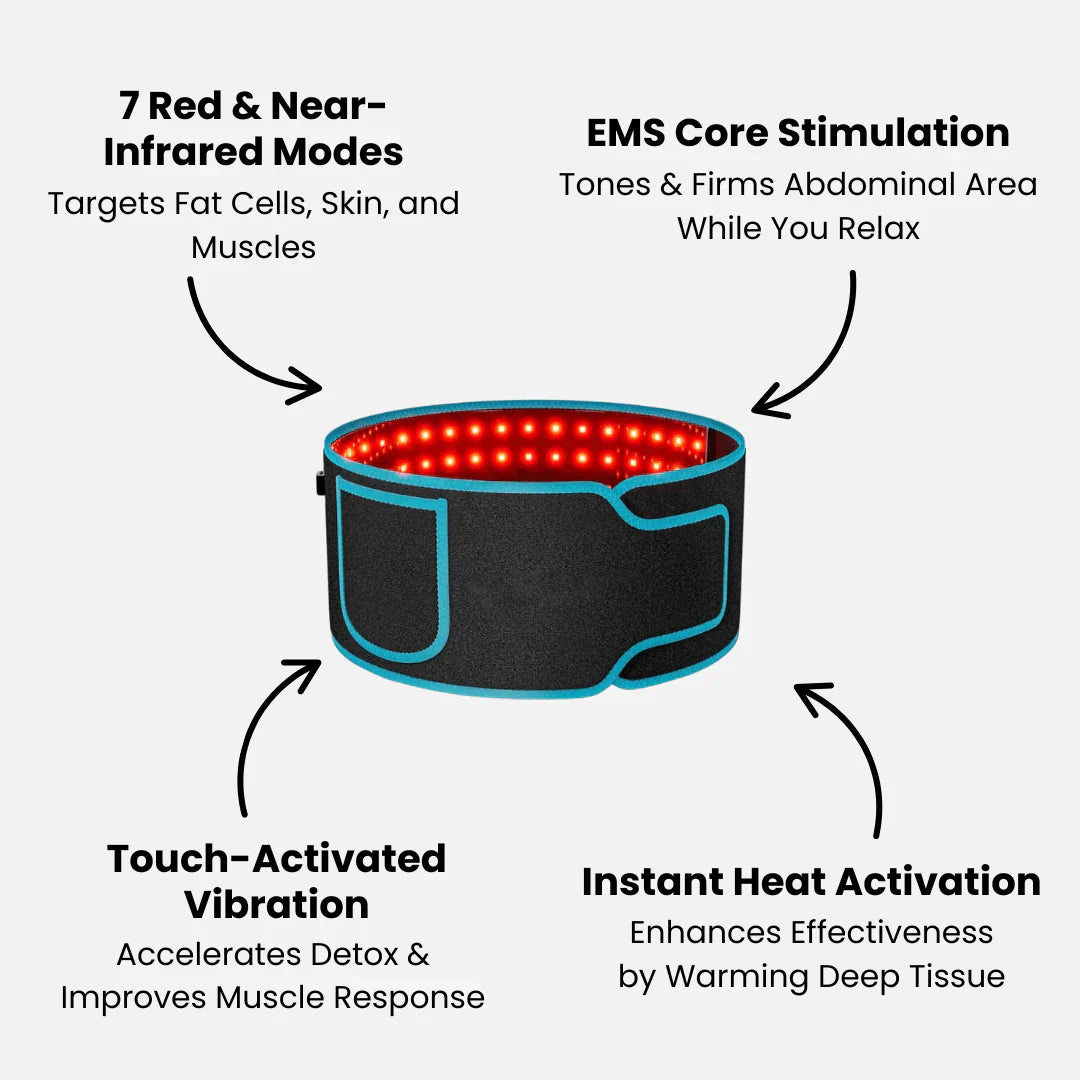 CoreForge™ Red Light Therapy Belt — Smooth, Firm & Support Your Core Naturally