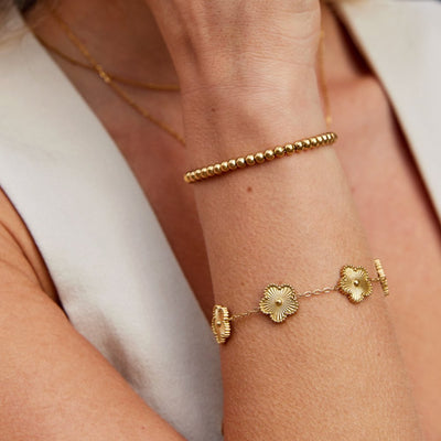 AISHA | STYLISH BEADED GOLD BRACELET